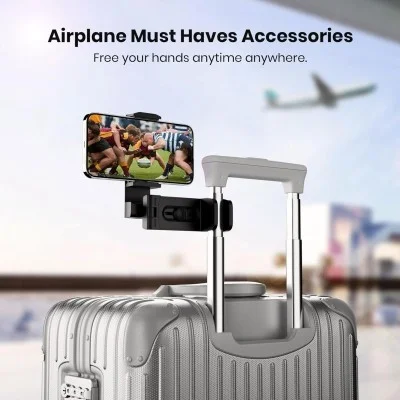 Clearlock Universal Phone Holder For Airplane, Home And Office With 360 Degree Rotation - Black